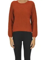 Bellerose Textured Knit Pullover In Red