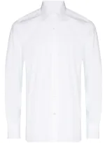 Tom Ford Long-sleeved Regular-fit Cotton-poplin Shirt In White